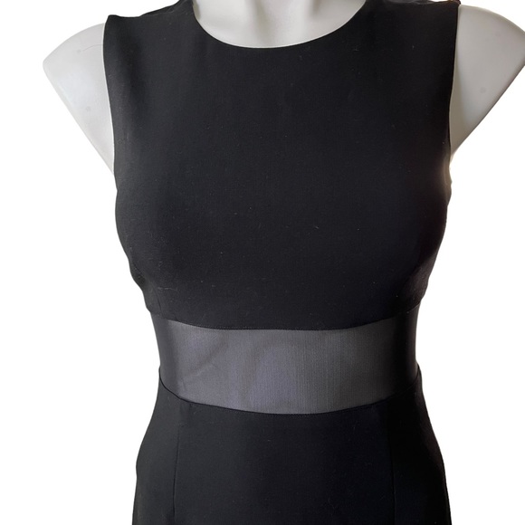 Elizabeth and James Jackie Sleeveless Ponte Mesh-Trim Mini Dress, Black - Picture 7 of 11